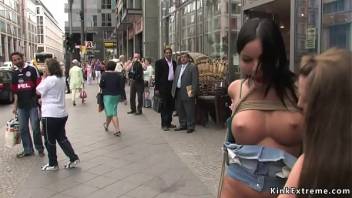 Big tits slave slut in public fucking
