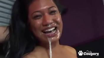 Lyla Lei To Give A Sloppy Blowjob & Gets A Huge Messy Facial